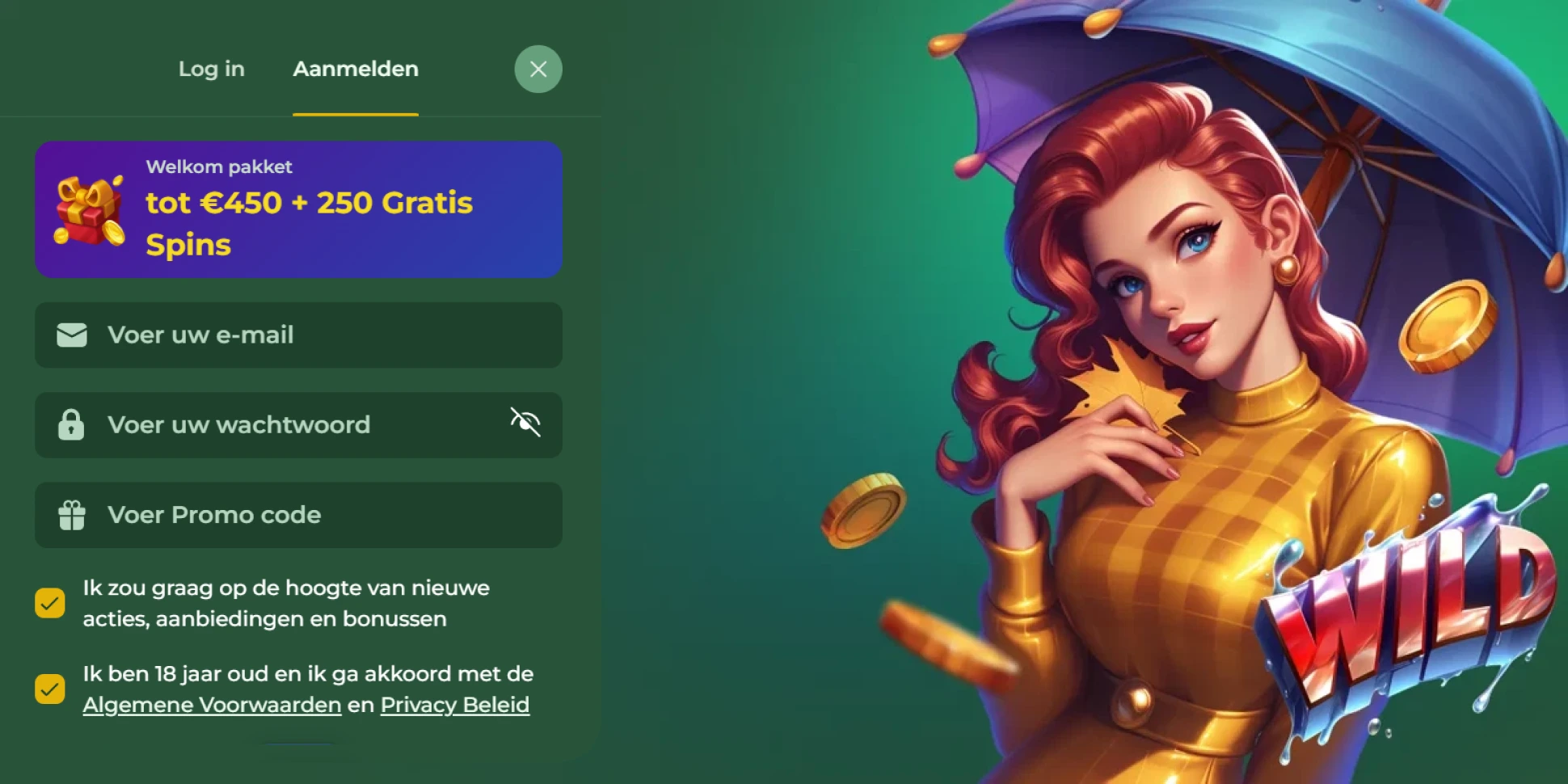 Betsixty Casino Welcome Page